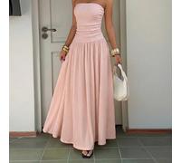 Abito in maglia texture giallo crema da donna, abiti da sera estivi, abiti da cerimonia da donna, abiti da damigella d'onore per matrimoni, abiti da ballo per donne eleganti, abito rosa L,M,S,XSColore