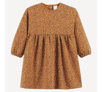 Abito in pile a maniche lunghe con stampa leopardata Giallo 4 anni - 102 cm Leopardato