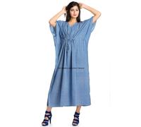 Abito Kaftan Maxi Lungo Hippy Boho, Taglia Unica Donna Caftan Top Abito Gown
