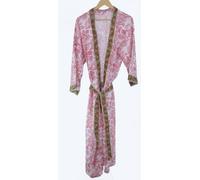 Abito kimono 52 pollici Mughals 1600s design speciale stampato a blocchi a ma...