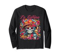 Abito La Catrina Costume Elegante per Il Giorno dei Morti La Maglia a Manica