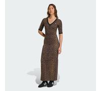 adidas Originals - Vestito lungo leopardato con scollo a V-Multicolore 2XS