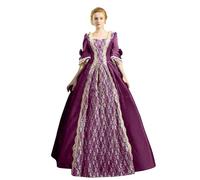 Abito Lolita nero gotico da cocktail da donna, taglie forti, alla moda, stile gotico, abito midi a maniche lunghe, abito da festa in stile marceline, Lilla, 5XL