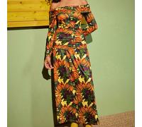 Abito lungo a maniche lunghe e senza spalline, arricciato, sexy, colore nero, adatto per feste, serate, vacanze, abbigliamento casual, autunno/inverno SHEIN X Felipe SHEIN X potenzia la creatività for