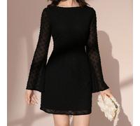 Abito lungo a mezza gamba con maniche lunghe e colore unito per ragazze adolescenti, alla moda per l'estate, abiti estivi, abiti bianchi, stile "clean girl", abito elegante, adatto per il ritorno a sc