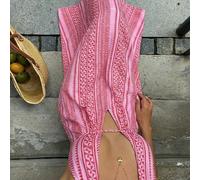 Abito lungo a righe con scollo a V profondo, schiena scoperta, vita annodata, linea ad A, elegante per donne in primavera/estate, vacanze, matrimoni, feste, minimalista, casual, uso quotidiano L,M,S,X