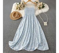 Abito lungo casual con stampa floreale ditsy per donne taglia comoda, adatto per vacanze e Capodanno, vestito maxi estivo da donna, abito floreale fluido, vestiti primaverili per ragazze adolescenti, 