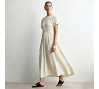 Abito lungo casual ed elegante da donna con maniche arricciate e tasche, adatto per uscite, appuntamenti, Pasqua, Festa della Mamma, pendolarismo, vacanze, colore verde L,M,S,XLColore unicoTessuto int