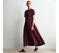 Abito lungo casual ed elegante da donna con maniche arricciate e tasche, adatto per uscite, appuntamenti, Pasqua, Festa della Mamma, pendolarismo, vacanze, verde L,M,S,XLColore unicoTessuto intrecciat