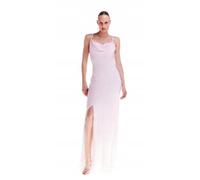 Abito lungo color cipria di Karen Millen con maniche a laccetti e spacco 42 B1C