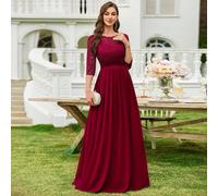 Abito lungo con balze in chiffon e pizzo floreale, elegante vestito da donna, abito da cerimonia, adatto per invitati a matrimoni, cerimonie di laurea, cene di gala e altre occasioni L,M,S,XL,XXLColor
