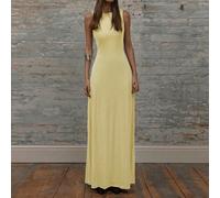 Abito lungo con scollo tondo e maniche a giro, abiti estivi da donna per laurea, eleganti, carini, sexy, per vacanza, stile boho, per matrimoni, ospiti, spiaggia, vacanze, autunno, matrimoni, complean