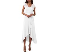 Abito Lungo da Cerimonia Donna - Abiti da Donna con Scollo a V Abiti da Cerimonia per Invitati a un Matrimonio Abiti da Damigella d'Onore Formali per Cocktail Party in Pizzo Floreale Alto e Basso