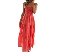Abito Lungo da Donna Abiti da Sera per Feste estive Tinta Unita Abito Senza Spalline alla Moda Senza Spalline Tinta Unita Sexy Club-BS