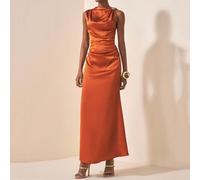 Abito lungo da donna senza maniche, adatto per feste di compleanno, ritorno a scuola, stile campus, uso quotidiano, vacanze, crociere, spiaggia, prendere il sole, moda, stile di strada, elegante, pend