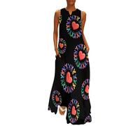 Abito lungo da donna senza maniche per la lotta contro il cancro, per la consapevolezza del cancro, stile casual, Stile:, L