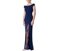 abito lungo da sera elegante con spacco e velo con pizzo e paillettes lato vesti
