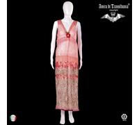 abito lungo donna comodo chiffon vestito rosa fiori fantasia animalier paillette
