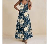 Abito lungo donna multicolore, senza maniche, con bretelle a spaghetti, stile boho floreale, abito estivo da donna, vestito estivo da donna per uscite, vacanze' SHEIN X Glamance SHEIN X potenzia la cr
