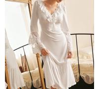 Abito lungo elegante alla francese, camicia da notte romantica per la stagione dei matrimoni nel sud della Francia, abito lungo in stile francese per donne, abito lungo romantico per signore L,M,S,XLP