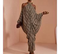 Abito lungo in chiffon con stampa leopardata, maniche a pipistrello, spalle scoperte e collo halter SHEIN X JIAN LASALA SHEIN X potenzia la creatività fornendo a stilisti, artisti e marchi un accesso 