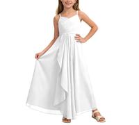 Abito Lungo in Chiffon svolazzante per Ragazze, Damigella d'Onore Junior, Abito da Sposa, Abito da Cerimonia