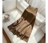 Abito lungo in raso elegante da donna, adatto per primavera, estate e vacanze. Include abito lungo elegante, abito casual, abito da festa nei colori albicocca e champagne. Presenta una cintura in vita