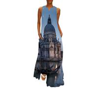 Abito lungo senza maniche da donna, stile casual, lungo, da festa, Santa Maria Salute, Venezia, Italia, da donna, Stile:, S
