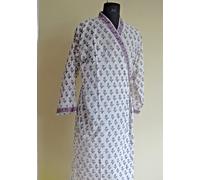 Abito maxi abito da notte indiano stampato a blocco a mano kimono giapponese ...