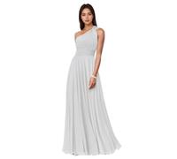 Abito Maxi in Chiffon A Una Spalla Formale da Donna per Abito da Damigella d'Onore Ospite di Nozze,Bianca,S