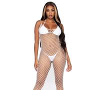 Abito maxi leg avenue in twist net taglia unica bianco