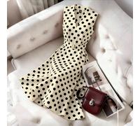 Abito Maxi Taglie Forti da Donna alla Moda Senza Maniche con Scollo a V, Stampa a Pois, Vita Stretta e Linea ad A, Adatto per San Valentino e Appuntamenti 0XL,1XL,2XL,3XL,4XLGeometricoTessuto intrecci