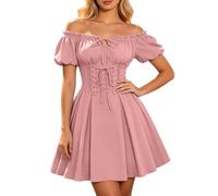 Abito Medievale Da Donna, Abito A Corsetto Con Spalle Scoperte Per Eventi A Tema Costume Rinascimentale Donna Con Gonna Vaporosa E Bustino Scolpito Per Feste In Maschera E Rappresentazioni Storiche