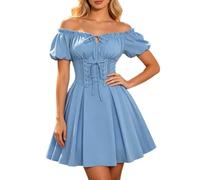 Abito Medievale Da Donna, Abito A Corsetto Con Spalle Scoperte Per Eventi A Tema Costume Rinascimentale Donna Con Gonna Vaporosa E Bustino Scolpito Per Feste In Maschera E Rappresentazioni Storiche