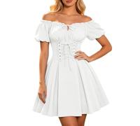 Abito Medievale Da Donna, Abito A Corsetto Con Spalle Scoperte Per Eventi A Tema Costume Rinascimentale Donna Con Gonna Vaporosa E Bustino Scolpito Per Feste In Maschera E Rappresentazioni Storiche
