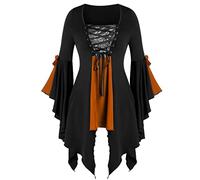 Abito Medievale Da Donna Corsetto Swing Cosplay Costumi Medioevo Vestiti Con Orlo Irregolare Sera Taglie Forti Manica Lunga Vampiro Costume Principessa