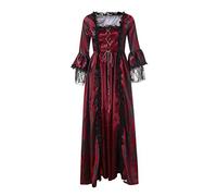 Abito medievale da donna gotico, allacciatura rinascimentale, stile vittoriano, maxi abito da ballo, elegante, stile retrò, Halloween, principessa, cosplay, costumi di carnevale
