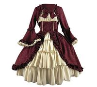 Abito Medievale da Donna Maxi Vintage on Maniche a Tromba Vestito Lungo in Stile Rinascimentale rétro Costume da Principessa Partito Cocktail Sera Abito Vestito Medievale Donna