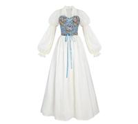 abito medievale da donna, ragazza rinascimentale, scollo a U | Camicia medievale per donne e ragazze, costume da fata, strega, Halloween, cosplay, taglia M
