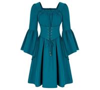 Abito medievale da donna, stile retrò, con maniche a sbuffo, per tutti i | maniche lunghe, maniche a sbuffo, attillata, versatile, costume rinascimentale, outfit per festival, carnevale, Halloween