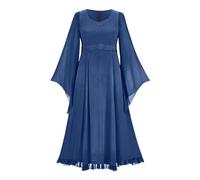 Abito Medievale Da Donna Vintage Gotico Da Palazzo Costumi Di Halloween Strega Medievale Vestito Da Steampunk Con Maniche a Farfalla Horror Costume Da Strega In Pizzo Cosplay Abito Da Vampiro