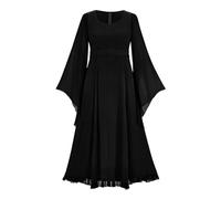 Abito Medievale Da Donna Vintage Gotico Da Palazzo Costumi Di Halloween Strega Medievale Vestito Da Steampunk Con Maniche a Farfalla Horror Costume Da Strega In Pizzo Cosplay Abito Da Vampiro