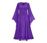 Abito Medievale Da Donna Vintage Gotico Da Palazzo Costumi Di Halloween Strega Medievale Vestito Da Steampunk Con Maniche a Farfalla Horror Costume Da Strega In Pizzo Cosplay Abito Da Vampiro