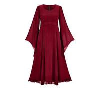 Abito Medievale Da Donna Vintage Gotico Da Palazzo Costumi Di Halloween Strega Medievale Vestito Da Steampunk Con Maniche a Farfalla Horror Costume Da Strega In Pizzo Cosplay Abito Da Vampiro