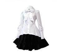 Abito Medievale Donna, 2023 Europa e Stati Uniti Risvolto Stile Camicia Abito Vita Irregolare Gonna Tinta Unita retrò Dres