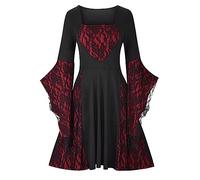 Abito Medievale Donna Costumi Medioevo Rinascimentale Gotico Halloween Cosplay Abito Cerimonia Sera Lungo Taglia Grande Manica Lunga Elegante Curvy Vittoriano Carnevale Steampunk Palazzo Vestito 2024
