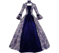 Abito Medievale Donna Maniche a Tromba Stile Medievale Vittoriano Maxi Vestito Da Principessa Abito Lungo Slim Fit Vestito Da Sera Per Il Rinascimento, Per Carnevale, Halloween, Feste, Principessa