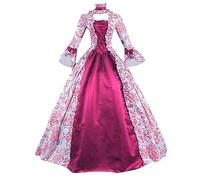 Abito medievale rinascimentale da donna, abito da sera gotico per donna, taglie forti, stile medievale, cosplay, abito da cocktail elegante a trapezio a maniche lunghe svasate, abito medio lungo