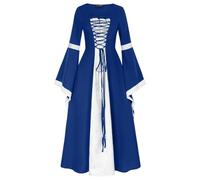 Abito medievale rinascimentale da donna, elegante, stile retrò, maniche a tromba, lunghezza pavimento medievale, vestito gotico, cosplay, vestito storico, costume fantasia