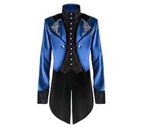 Abito Medievale Uomo Costume Medievale Steampunk Rinascimentale Manica Lunga Steampunk Vittoriano Medievale Pirata Costume Cosplay Cappotto di Halloween Costumi da Gentiluomo per Adulti